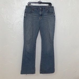 BKE Wendi distressed bootcut high waisted medium wash jeans size 31 long